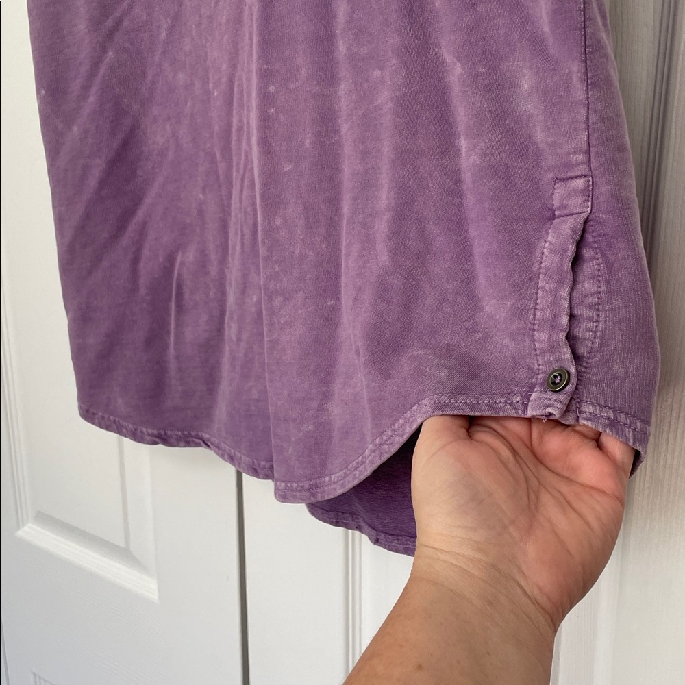Sew In Love Purple Tye Dye Mint Hooded Short Sleeve Hooded Top Womens Size 1X - Picture 3 of 9